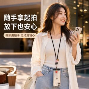 Neck hanging phone holder