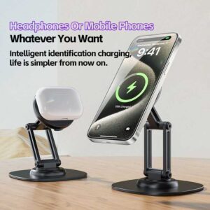 Adjustable foldable aluminum alloy desktop phone holder
