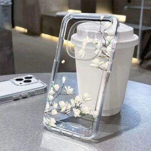 Transparent floral phone case