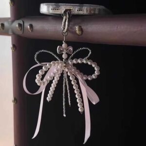 Beaded bowknot charm